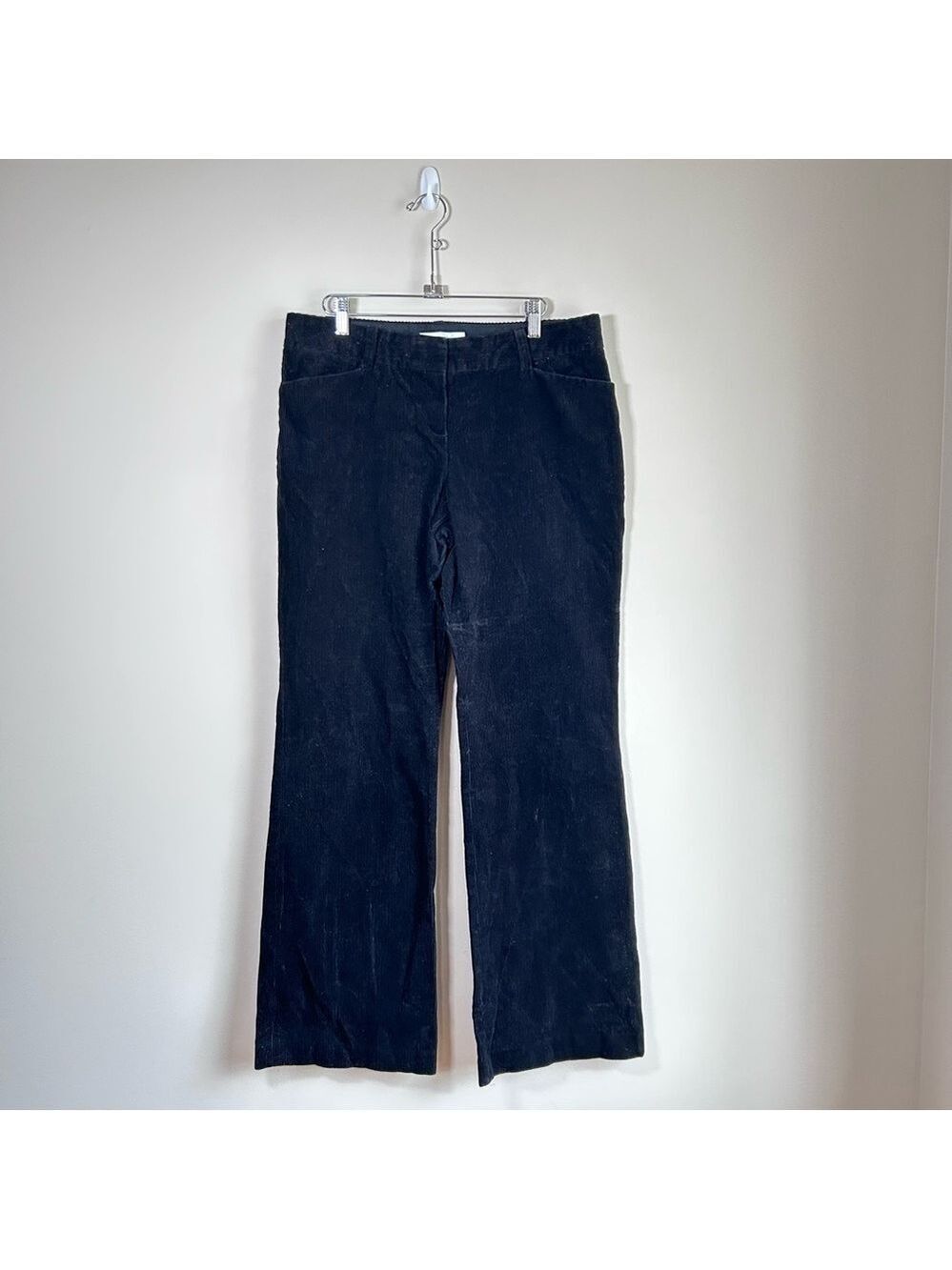 JOSEF Black Corduroy Jeans Size 12 Wide Boot Leg 100% Cotton